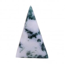 Moss agate 24x15.5mm triangle Cabochon 