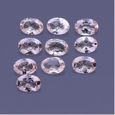 Natural Peach morganite 7x5mm oval facet 0.58 cts