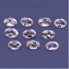 Natural Peach morganite 6x4mm oval facet 0.41 cts