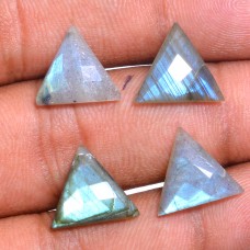 Labradorite 12X12MM triangle rosecut flat cab 5.0 cts