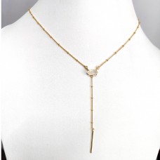 Dainty Rainbow Moonstone Marquise gold plated Silver Necklace 