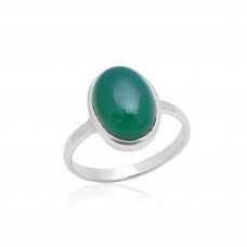 Handmade Green Onyx Gemstone 925 Silver Ring