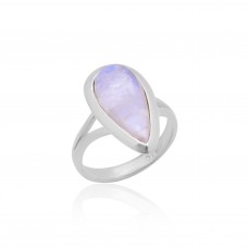Gorgeous Rainbow Moonstone Silver Thanks Giving Ring