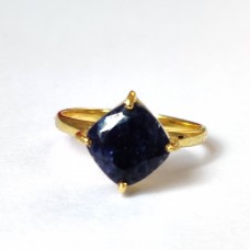 Raw Sapphire gemstone silver ring